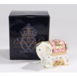 Royal Crown Derby paperweight, 'Baby Indian Elephant', boxed and marked to the base (NOTE- 'Mother