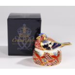 Royal Crown Derby paperweight, 'Chaffinch Nesting', an exclusive Collector's Guild edition, boxed