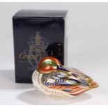 Royal Crown Derby paperweight, 'Teal ', a 21st Year of Royal Crown Derby anniversary edition,