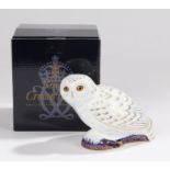 Royal Crown Derby paperweight, 'Snowy Owl', an exclusive Collector's Guild edition, boxed, marked