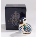 Royal Crown Derby paperweight, 'Sitting Duckling', boxed and marked to the base