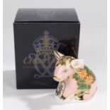 Royal Crown Derby paperweight, 'Pickworth Piglet', exclusive edition commissioned by Sinclairs,