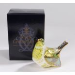 Royal Crown Derby paperweight, 'Greenfinch', boxed and marked to the base as 'MMVI'