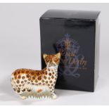 Royal Crown Derby paperweight, 'Leopard Cub', No. 459/950, a signature edition pre-release