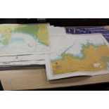 Collection of sailing charts, to include UK and Dutch coastlines (qty)
