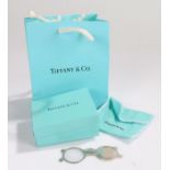 Tiffany & Co silver bookmark and magnifying glass, in the shape of glasses, marked to the middle,