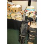 Collection of children's books, games, puzzles also golf bags and collection of 20th Century