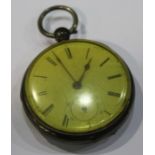 Victorian silver cased pocket watch, the white dial with Roman numerals and subsidiary seconds dial,