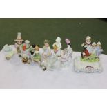 Collection of porcelain figures, consisting of Mansion House style dwarfs, Royal Worcester 'At The