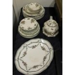 Royal Doulton Old Leeds Sprays pattern part dinner service, to include meat plates, six dinner