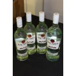Four bottles of Bacardi, three 70cl and one 100cl, (4)