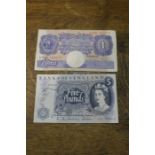 Bank of England, £5 banknote, J Q Hollom, E72 478872 together with a Bank of England, £1 banknote,