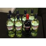 Seven bottles of Cinzano Bianco 100cl, together with a Cinzano Rosso 100cl, (8)