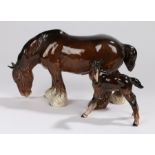 Beswick porcelain figure of a horse, together with another horse figure in a similar style (2)