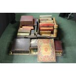 Collection of books, to include Universal Geography published by Virtue, five volumes, Browns Bible,