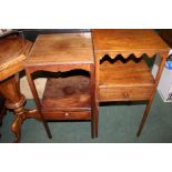 Two 19th Century mahogany washstands, with shaped friezes above central drawers (2)