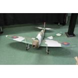 Large scale wooden model of a Supermarine Spitfire, battery-powered