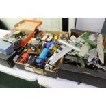 Collection of model cars and airplanes, to include Meccano, Matchbox, Corgi, two model ships of