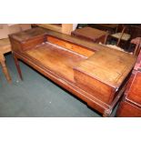 George III square piano, now converted to a dressing table with hinged apertures to each side of the