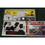 Boxed Tomy AFX slot car set 'Formula One Duel', together with a boxed Kitty Hawk electric pusher