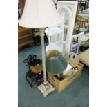 Reeded metal standard lamp, six reading lamps (7)