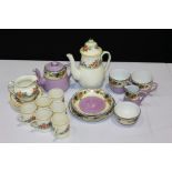 Coffee service, decorated with flowers, together with a part coffee service, (qty)