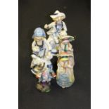 Ceramics, to include a single porcelain figure and two pairs, (5)