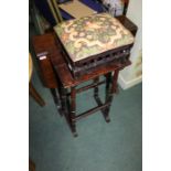 Edwardian mahogany Sutherland table. on turned legs, occasional table on turned legs and stretchers,