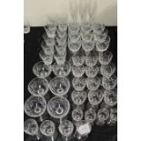 Collection of cut glass, to include port, wine, sherry glasses, (qty)