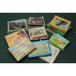 Twenty Victory jigsaw puzzles to include cowboys, a fox, a lamb, the visit of the wise men, the last
