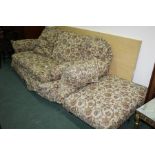 Multiyork sofa and large footstool, (2)