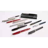 Fountain Pens to include, three Platignum fountain pens, Conway Stewart fountain pen, Parker