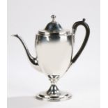 George III silver coffee pot, London 1795, maker Paul Storr, domed cover with orb finial and flush