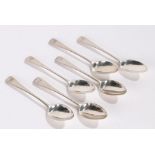 Set of six George III silver teaspoons, London 1818, maker John & Henry Lias, the old English