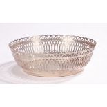 Ercuis France silver plated basket, with pierced border, 21.5cm diameterScratches to central field