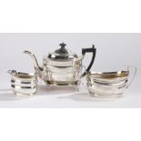 George III silver tea set, London 1805/06, maker Duncan Urquhart & Naphtali Hart, consisting of