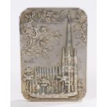 Nathaniel Mills style white metal card case, marked NM to interior rim only, the exterior with