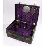 George V silver vanity set, Birmingham 1923, maker Adie Brothers Ltd, consisting of hand mirror,