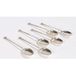 Set of six George V silver seal top teaspoons, Sheffield 1919, maker Roberts & Dore Ltd,