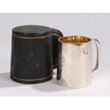 Victorian silver christening mug, London 1890, maker John Aldwinckle & Thomas Slater, with loop