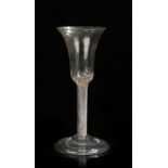 George III wine glass, the trumpet bowl with a twist to the base above the air twist stem and