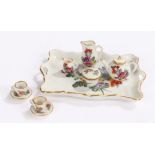 Ludwigsburg miniature porcelain tea set, to include tea pot, jugs, cups and saucers a lidded bowl