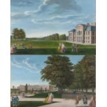 J. Tinney, Hampton Court Palace and Kensington Palace, a pair of prints, 49cm x 33cm, (2)