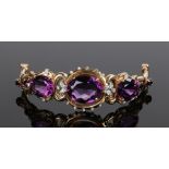 Impressive amethyst and diamond set bracelet, with a total amethyst weight at 95 carats and an