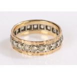 9 carat gold paste set eternity ring, ring size L, 2.8g