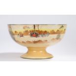 Royal Doulton punch bowl, of very large proportions, the exterior decorated with horse-drawn coaches