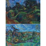 Crispin Heesom (B1950), pair of landscape scenes, signed gouache on paper, one dated '97, housed