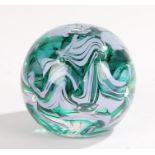 Uredale glass paperweight, with green and grey swirls, 8.5cm highLight surface scratches to foot