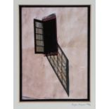 Bryan Mawer, open window, signed limited edition print numbered 43/50, housed in a silvered glazed