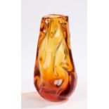 Whitefriars Geoffrey Baxter knobbly range orange glass vase, 19cm highScratches to base, no chips or